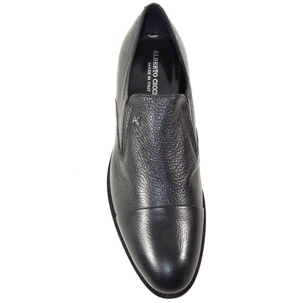 ALBERTO CICCIOLI 🇮🇹 MEN'S BLACK SOFT LEATHER COMFORT LOAFERS - Picture 6 of 8